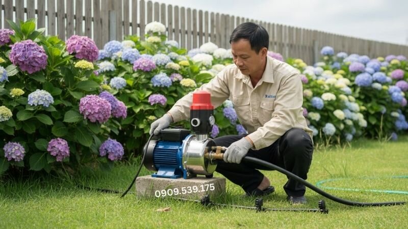 Bơm tăng áp tưới vườn tích hợp công nghệ biến tần có khả năng thay đổi tốc độ quay của motor máy bơm nước trong hệ thống tự động.