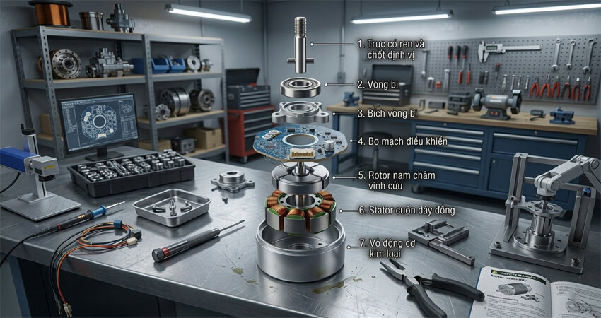Động cơ không chổi than nidec được thiết kế với cấu trúc tối ưu kết hợp giữa vật liệu cao cấp và hệ thống điều khiển hiện đại