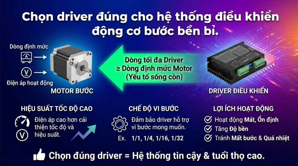 Chọn driver đúng cho hệ thống điều khiển động cơ bước bền bỉ.