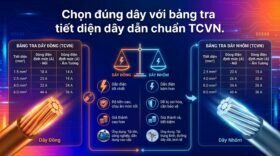 Chọn đúng dây với bảng tra tiết diện dây dẫn chuẩn TCVN.