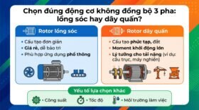 Chọn đúng động cơ không đồng bộ 3 pha: lồng sóc hay dây quấn?