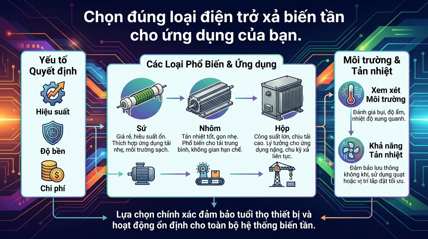 Chọn đúng loại điện trở xả biến tần cho ứng dụng của bạn.