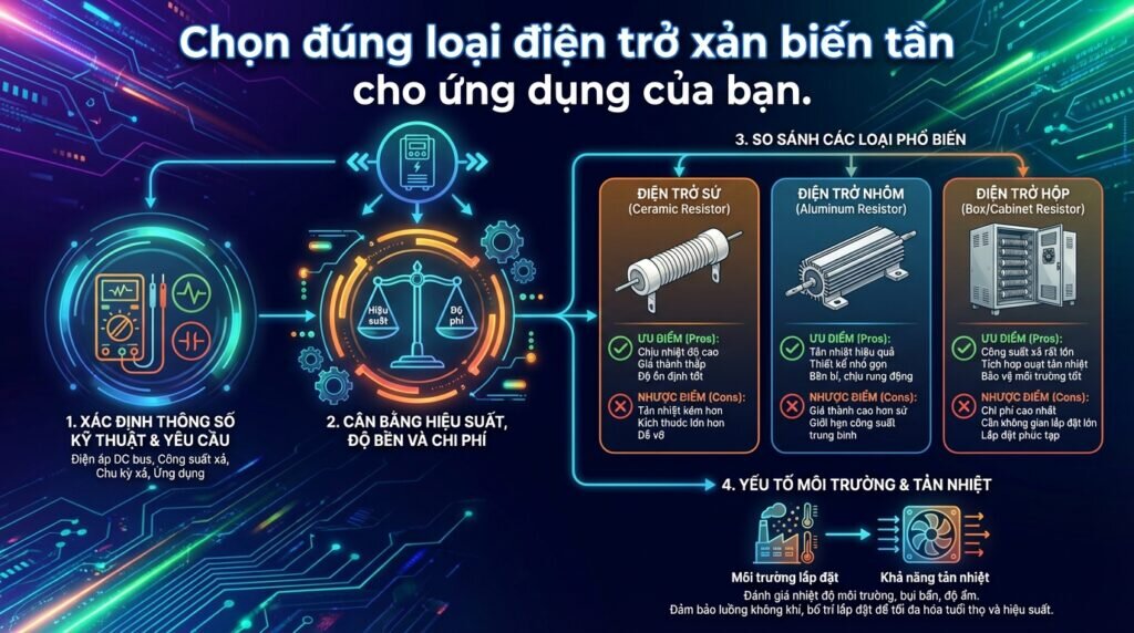 Chọn đúng loại điện trở xả biến tần cho ứng dụng của bạn.