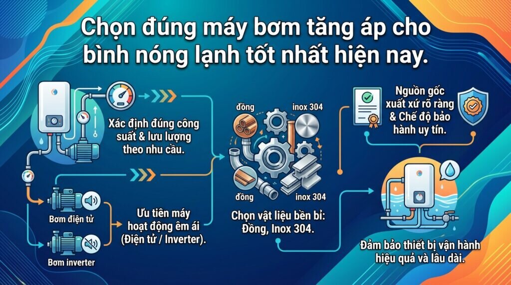 Chọn đúng máy bơm tăng áp cho bình nóng lạnh tốt nhất hiện nay.