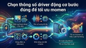 Chọn thông số driver động cơ bước đúng để tối ưu momen.