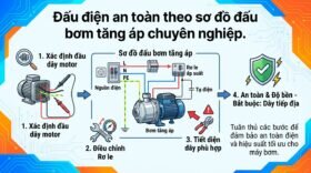 Đấu điện an toàn theo sơ đồ đấu bơm tăng áp chuyên nghiệp.