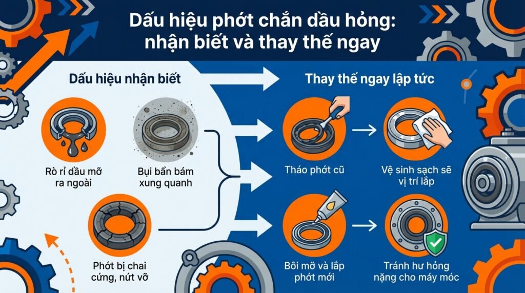Dấu hiệu phớt chắn dầu hỏng: nhận biết và thay thế ngay.