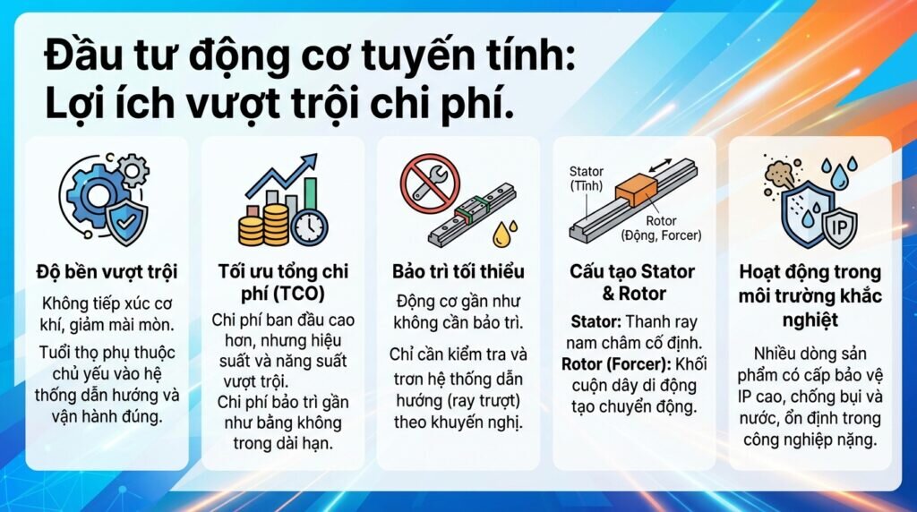 Đầu tư động cơ tuyến tính: Lợi ích vượt trội chi phí.