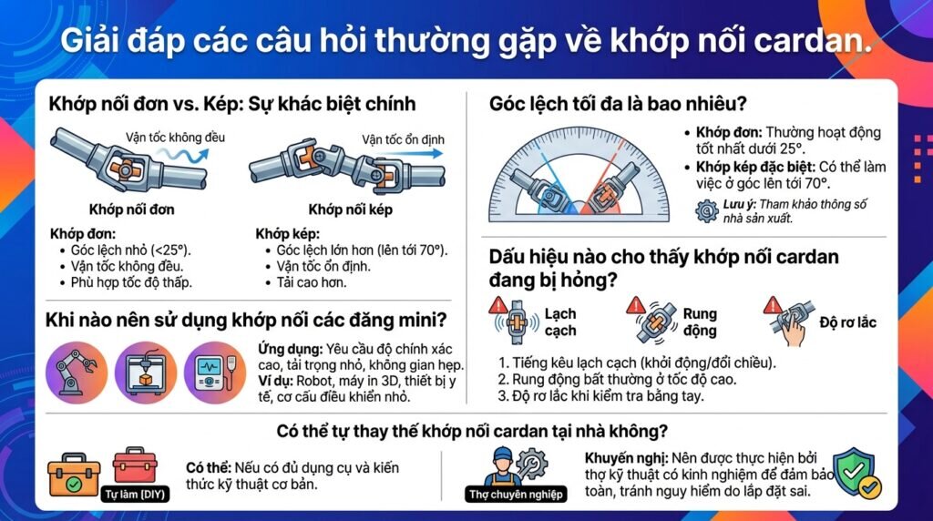 Giải đáp các câu hỏi thường gặp về khớp nối cardan.