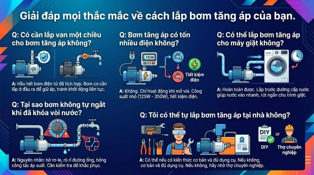 Giải đáp mọi thắc mắc về cách lắp bơm tăng áp của bạn.