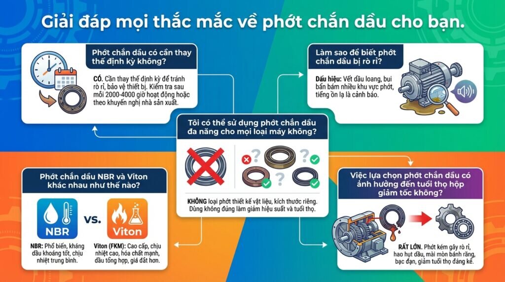 Giải đáp mọi thắc mắc về phớt chắn dầu cho bạn.