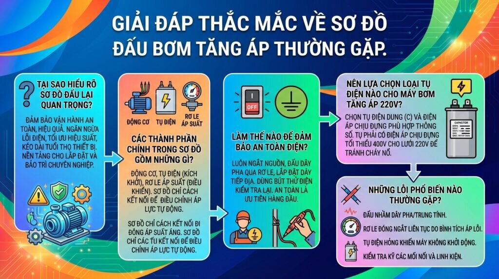 Giải đáp thắc mắc về sơ đồ đấu bơm tăng áp thường gặp.