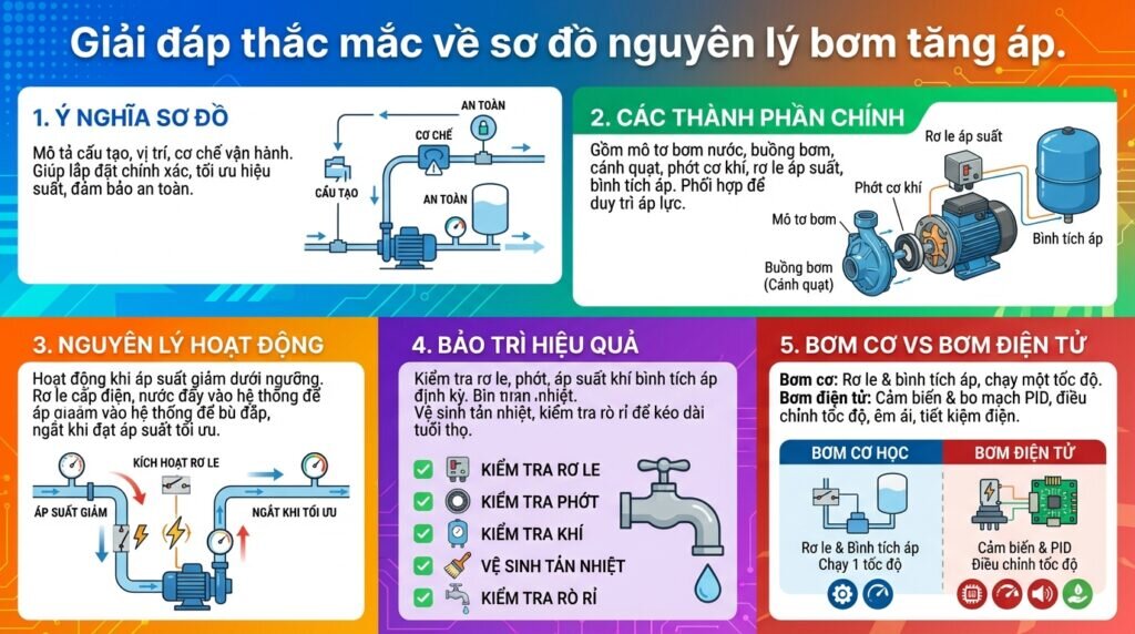 Giải đáp thắc mắc về sơ đồ nguyên lý bơm tăng áp.