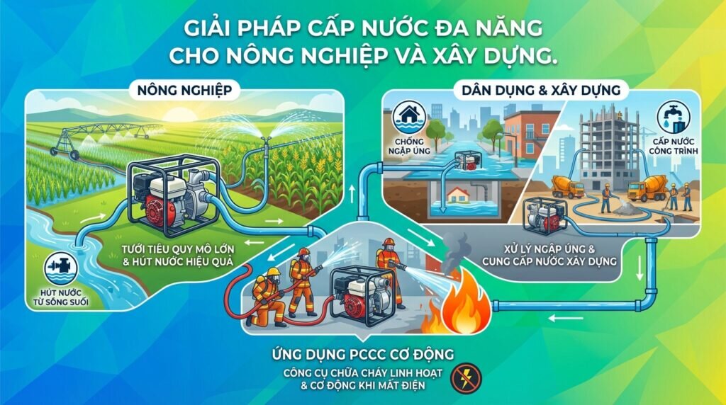 Giải pháp cấp nước đa năng cho nông nghiệp và xây dựng.