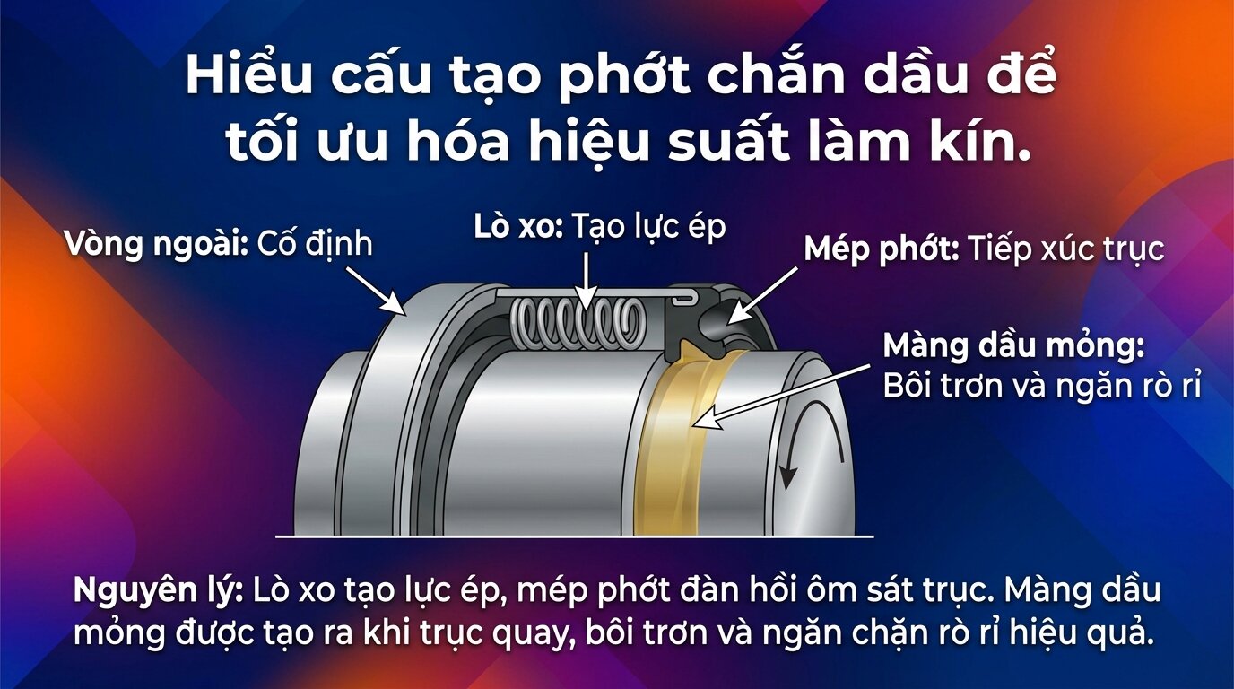 Hiểu cấu tạo phớt chắn dầu để tối ưu hóa hiệu suất làm kín.