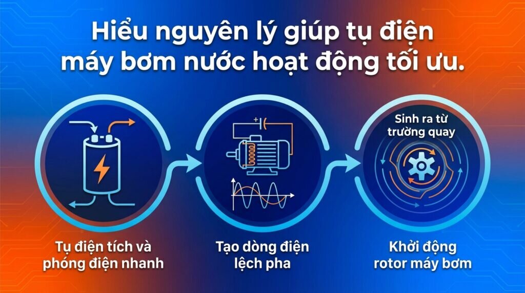 Hiểu nguyên lý giúp tụ điện máy bơm nước hoạt động tối ưu.