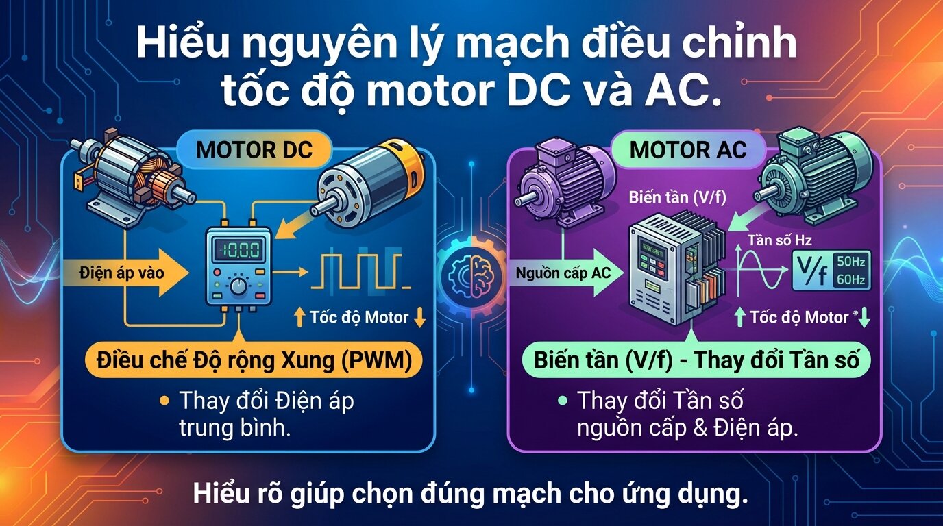 Hiểu nguyên lý mạch điều chỉnh tốc độ motor DC và AC.