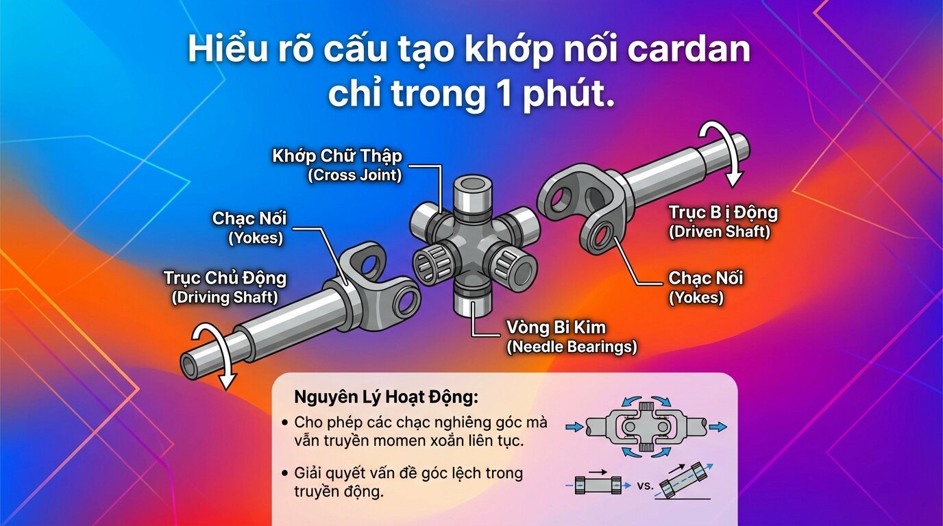 Hiểu rõ cấu tạo khớp nối cardan chỉ trong 1 phút.