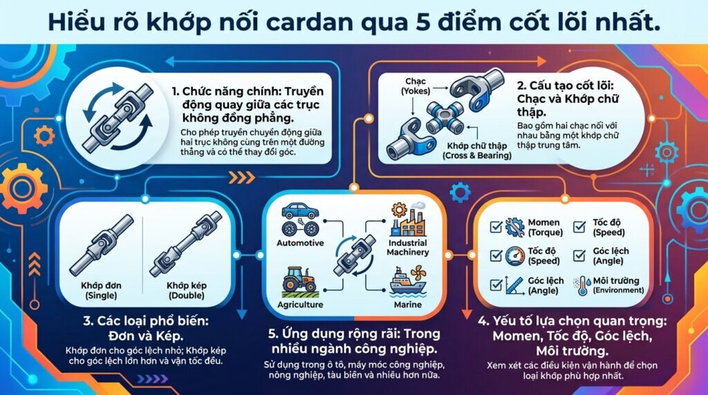 Hiểu rõ khớp nối cardan qua 5 điểm cốt lõi nhất.