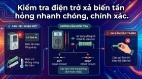 Kiểm tra điện trở xả biến tần hỏng nhanh chóng, chính xác.