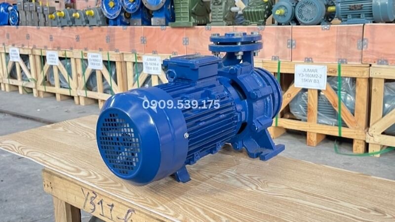 Máy bơm nước ly tâm hoạt động nhờ cánh quay tạo lực đẩy nước đi với áp suất ổn định.