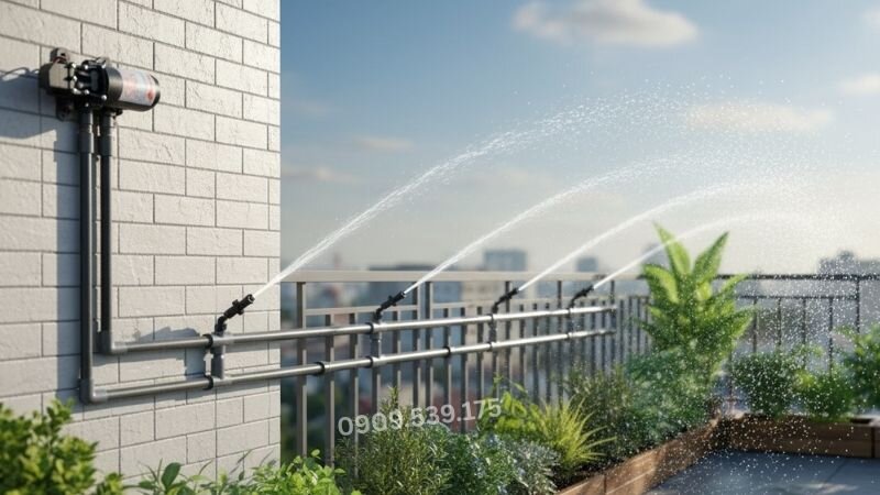Máy bơm tăng áp mini tưới cây phù hợp cho các khu vườn nhỏ tại chung cư, nhà phố hoặc sân thượng