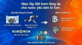 Mẹo lắp đặt bơm tăng áp cho nước yếu bền bỉ hơn.