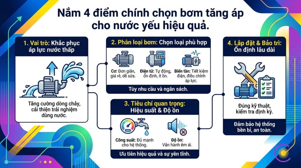 Nắm 4 điểm chính chọn bơm tăng áp cho nước yếu hiệu quả.