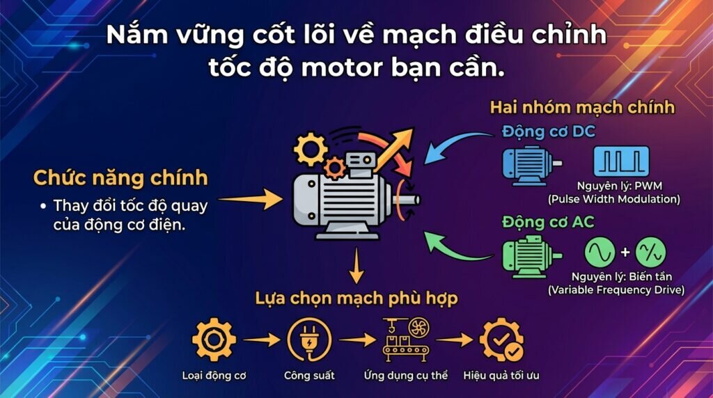 Nắm vững cốt lõi về mạch điều chỉnh tốc độ motor bạn cần.