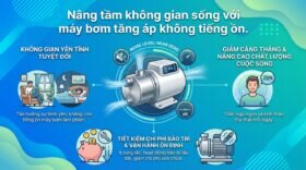 Nâng tầm không gian sống với máy bơm tăng áp không tiếng ồn.