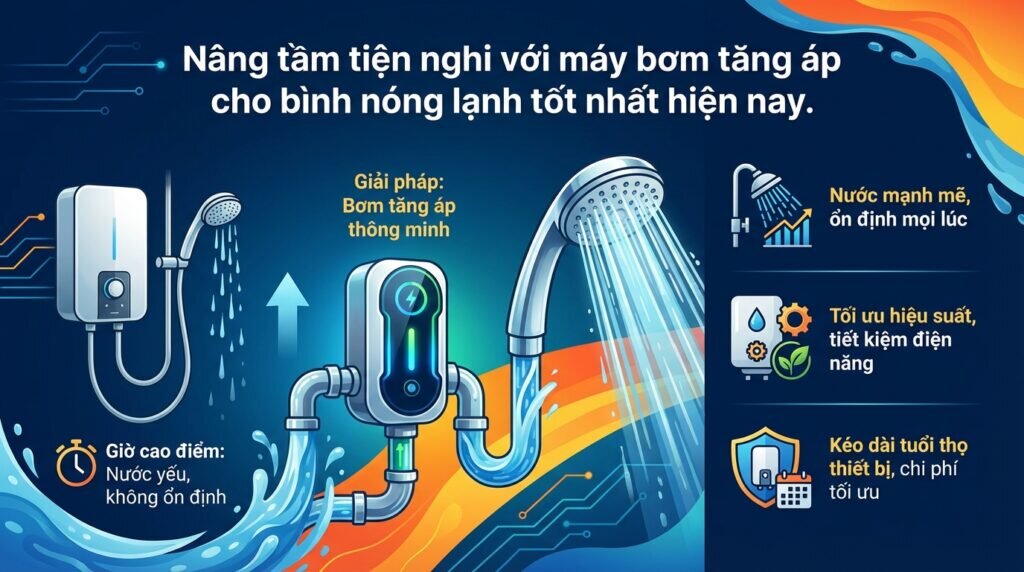 Nâng tầm tiện nghi với máy bơm tăng áp cho bình nóng lạnh tốt nhất hiện nay.