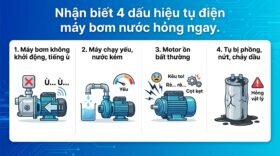 Nhận biết 4 dấu hiệu tụ điện máy bơm nước hỏng ngay.