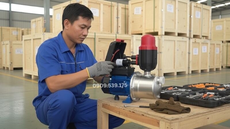 Quy trình lắp đặt và thay thế tụ cho máy bơm tăng áp 220v.