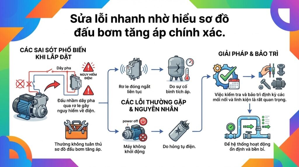 Sửa lỗi nhanh nhờ hiểu sơ đồ đấu bơm tăng áp chính xác.