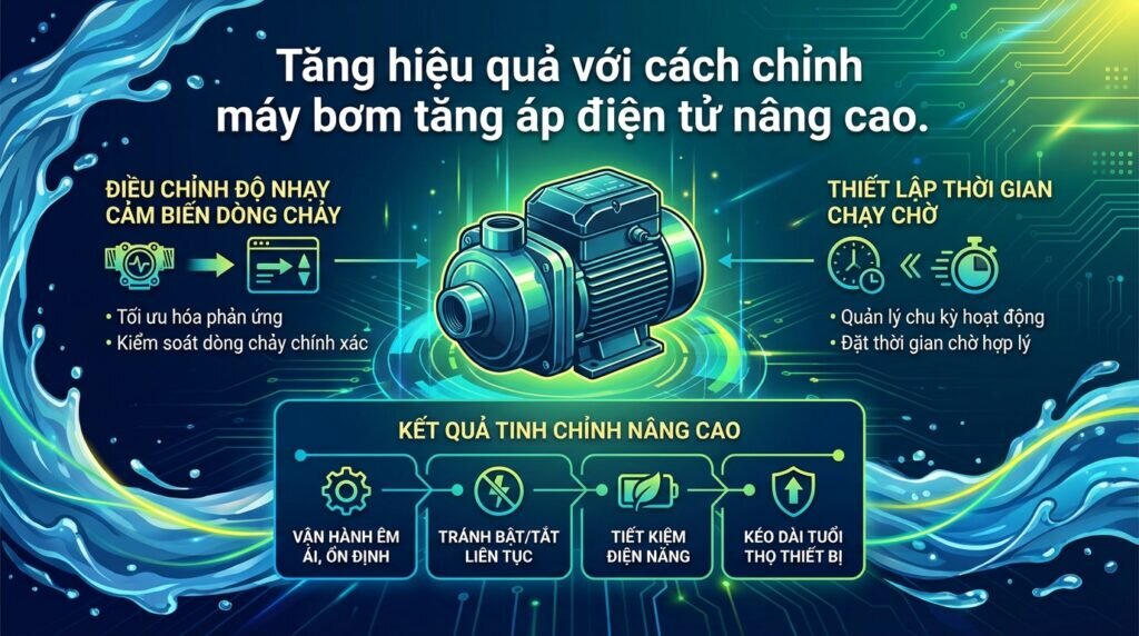 Tăng hiệu quả với cách chỉnh máy bơm tăng áp điện tử nâng cao.