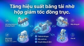Tăng hiệu suất băng tải nhờ hộp giảm tốc đồng trục.