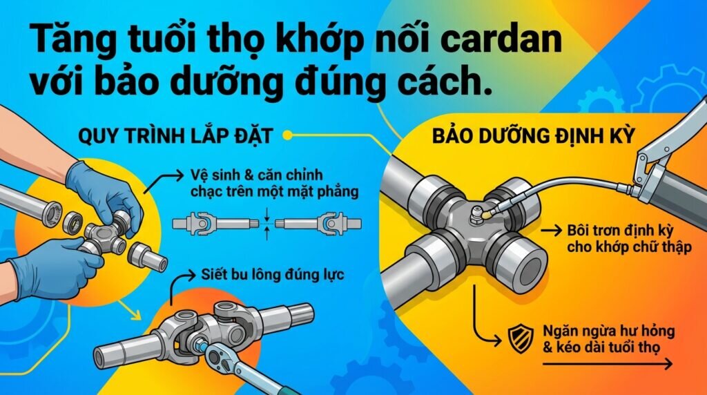 Tăng tuổi thọ khớp nối cardan với bảo dưỡng đúng cách.