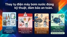 Thay tụ điện máy bơm nước đúng kỹ thuật, đảm bảo an toàn.
