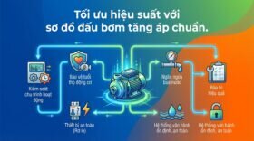 Tối ưu hiệu suất với sơ đồ đấu bơm tăng áp chuẩn.