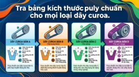 Tra bảng kích thước puly chuẩn cho mọi loại dây curoa.