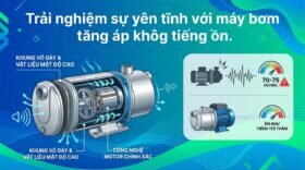 Trải nghiệm sự yên tĩnh với máy bơm tăng áp không tiếng ồn.
