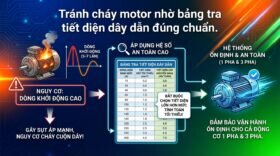 Tránh cháy motor nhờ bảng tra tiết diện dây dẫn đúng chuẩn.