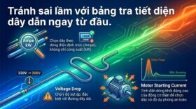 Tránh sai lầm với bảng tra tiết diện dây dẫn ngay từ đầu.