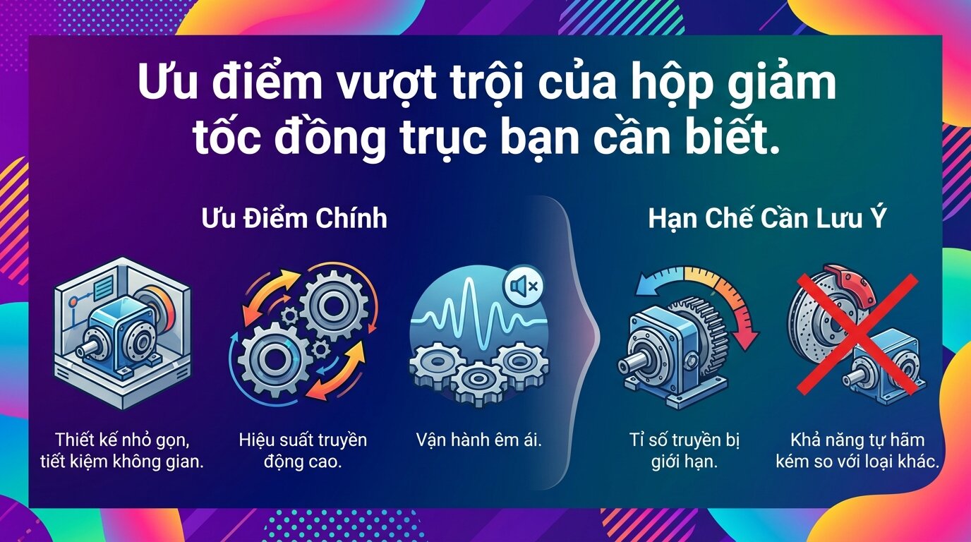 Ưu điểm vượt trội của hộp giảm tốc đồng trục bạn cần biết.