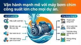 Vận hành mạnh mẽ với máy bơm chìm công suất lớn cho mọi dự án.