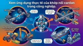 Xem ứng dụng thực tế của khớp nối cardan trong công nghiệp.