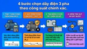 4 bước chọn dây điện 3 pha theo công suất chính xác.
