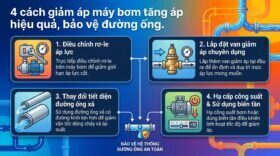 4 cách giảm áp máy bơm tăng áp hiệu quả, bảo vệ đường ống.