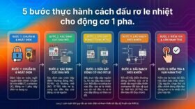 5 bước thực hành cách đấu rơ le nhiệt cho động cơ 1 pha.