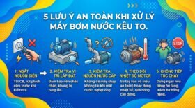 5 lưu ý an toàn khi xử lý máy bơm nước kêu to.